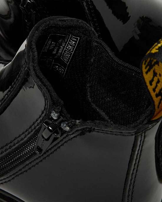 Botas Chelsea Dr. Martens 2976 Patent Niña Negros MX-50342